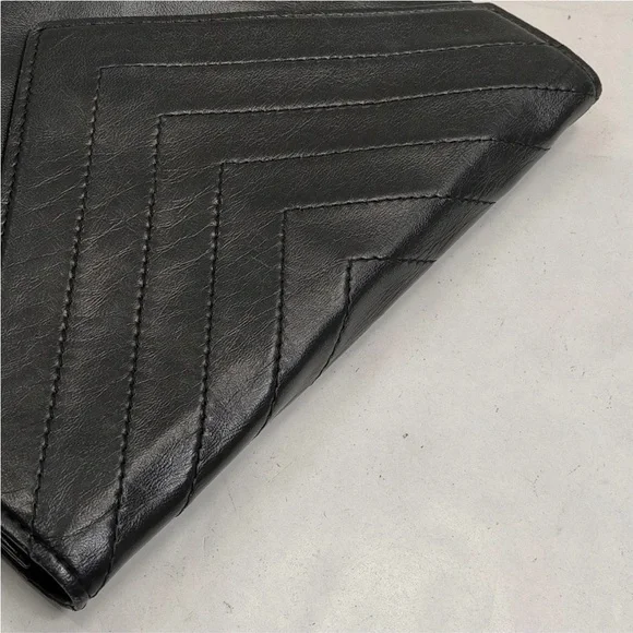 YSL Black Quilted Envelope Clutch - Women Bags - Picture 4 of 9
